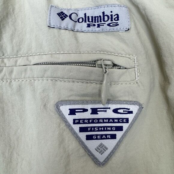 Columbia Mens XXL Convertible Pants Beige Outdoor Hiking PFG Omni-Shade 41x32 - Picture 6 of 9